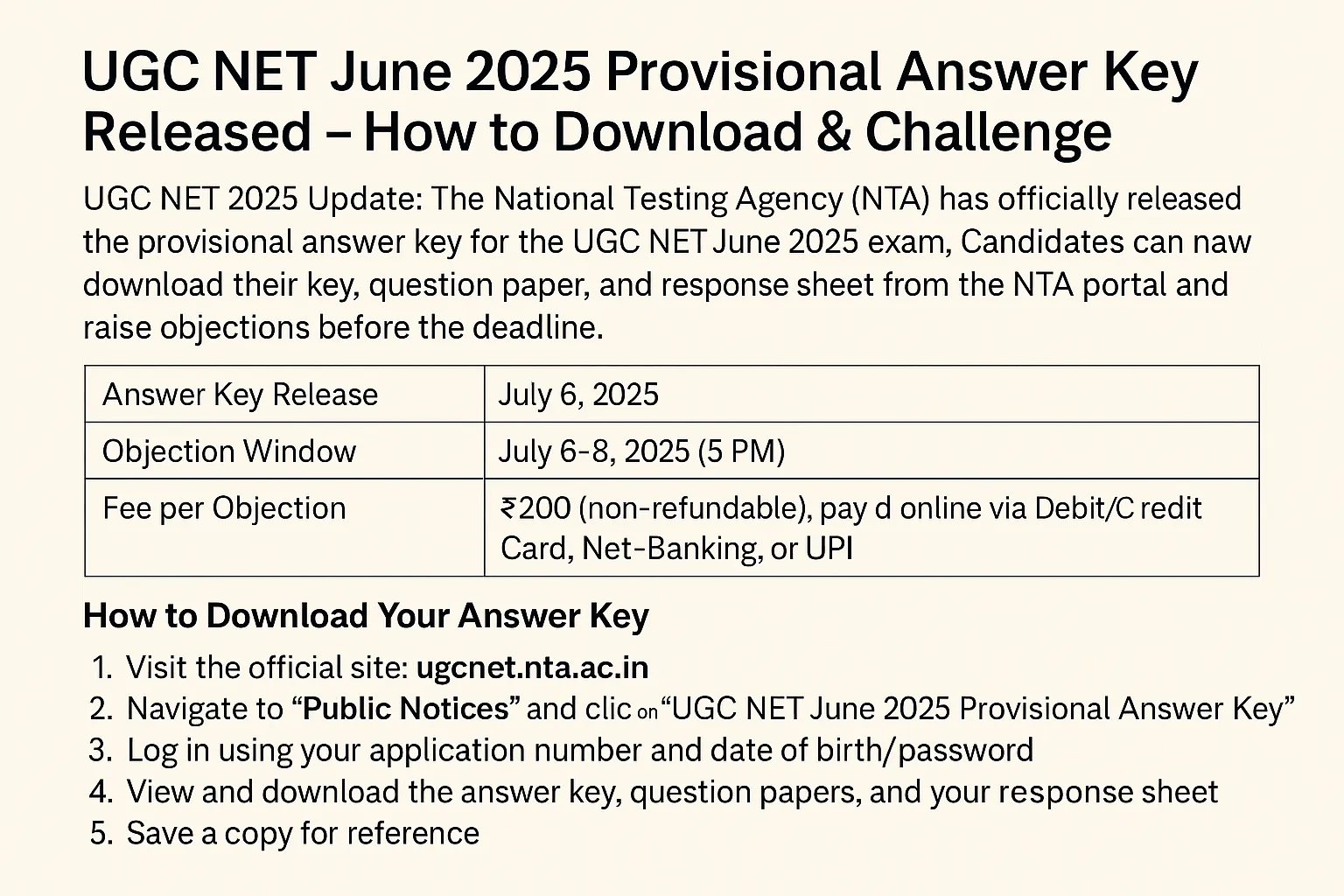 UGC NET 2025 answer key