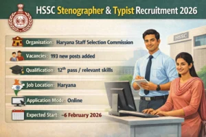 HSSC Stenographer & Typist Recruitment 2026